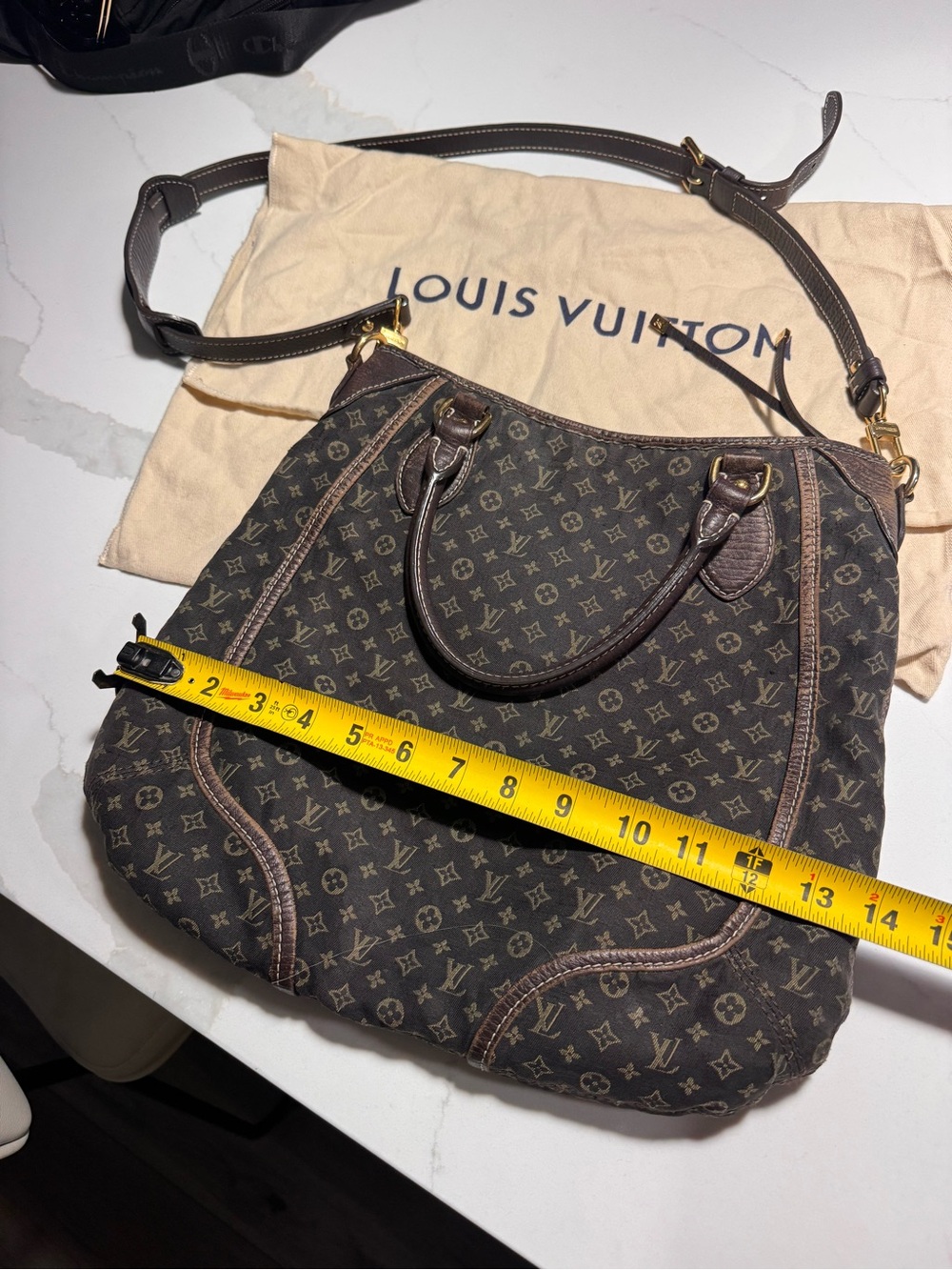 Louis Vuitton Monogram Canvas Hobo Shoulder Bag with Gold Hardware